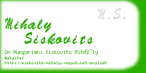 mihaly siskovits business card